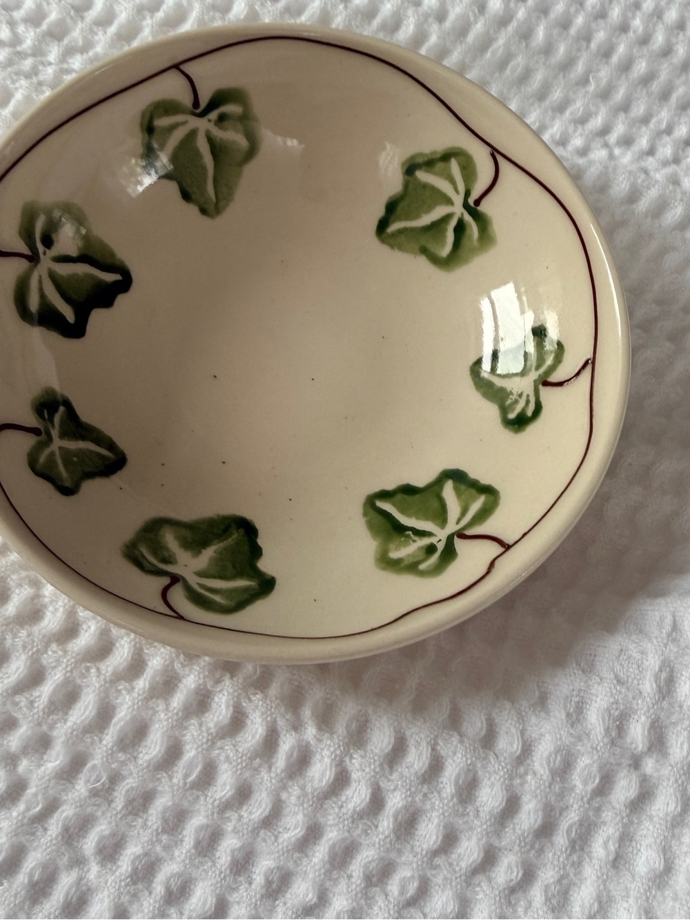 Headstone USA Pottery Bowl with Raised Hand Logo - Cream